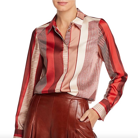 Eric Prism Print Twill Blouse Lafayette 148 New York